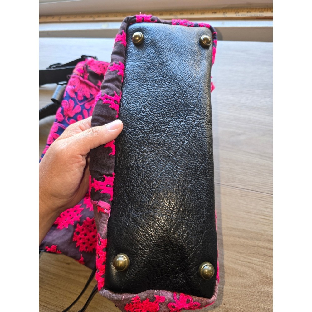 Cleobella Women Shoulder Bag Pink Embroidered Leather Boho Crossbody colorful - Picture 6 of 16